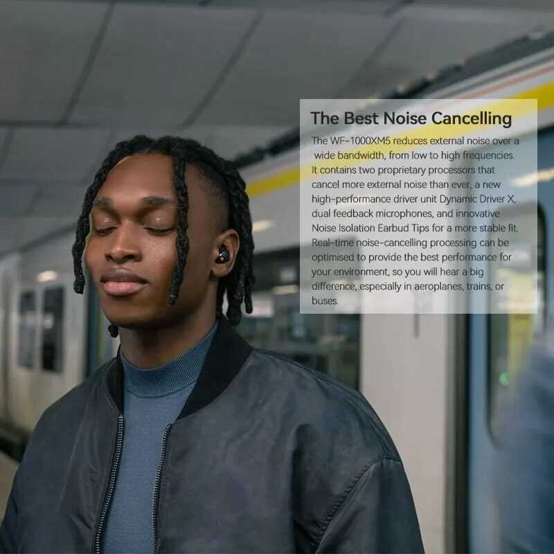 For SONY WF 1000Xm5 Wireless Noise Cancelling Earbuds Bluetooth 5.3 Earphones Hi-Res LDAC SBC Dual