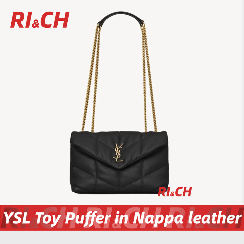 Yves Saint Laurent YSL Toy Puffer in Nappa leather Shoulder Bags กระเป๋าสะพาย #Rich ราคาถูกที่สุดใน