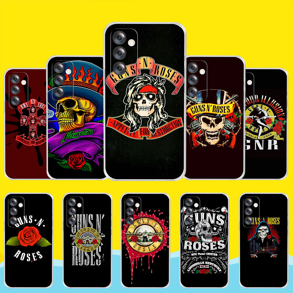 การป้องกันการล่มสลาย Samsung Note 8 9 10 Lite 10Plus 20 Ultra L1K2 Guns N Roses เคสโทรศัพท์โปร่งใส