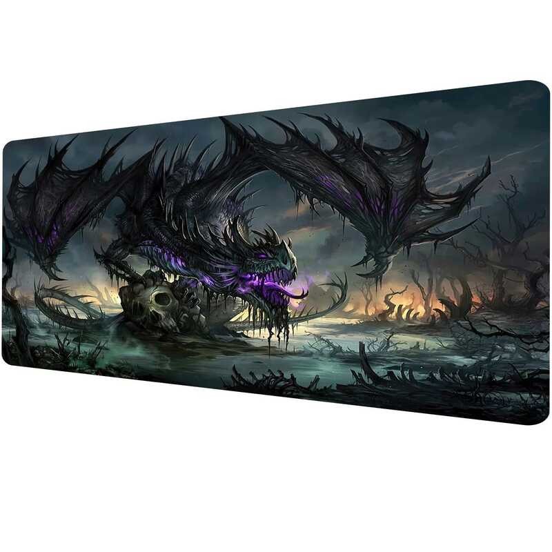 Magic Vintage Playmat พรีเมี่ยมยาง MTG เกมแผ่นรองเม้าส์ HD หมึก 40X90 ซม.ลื่นโต๊ะ Pad ตารางสําหรับคอลเลกชันกับ TCG