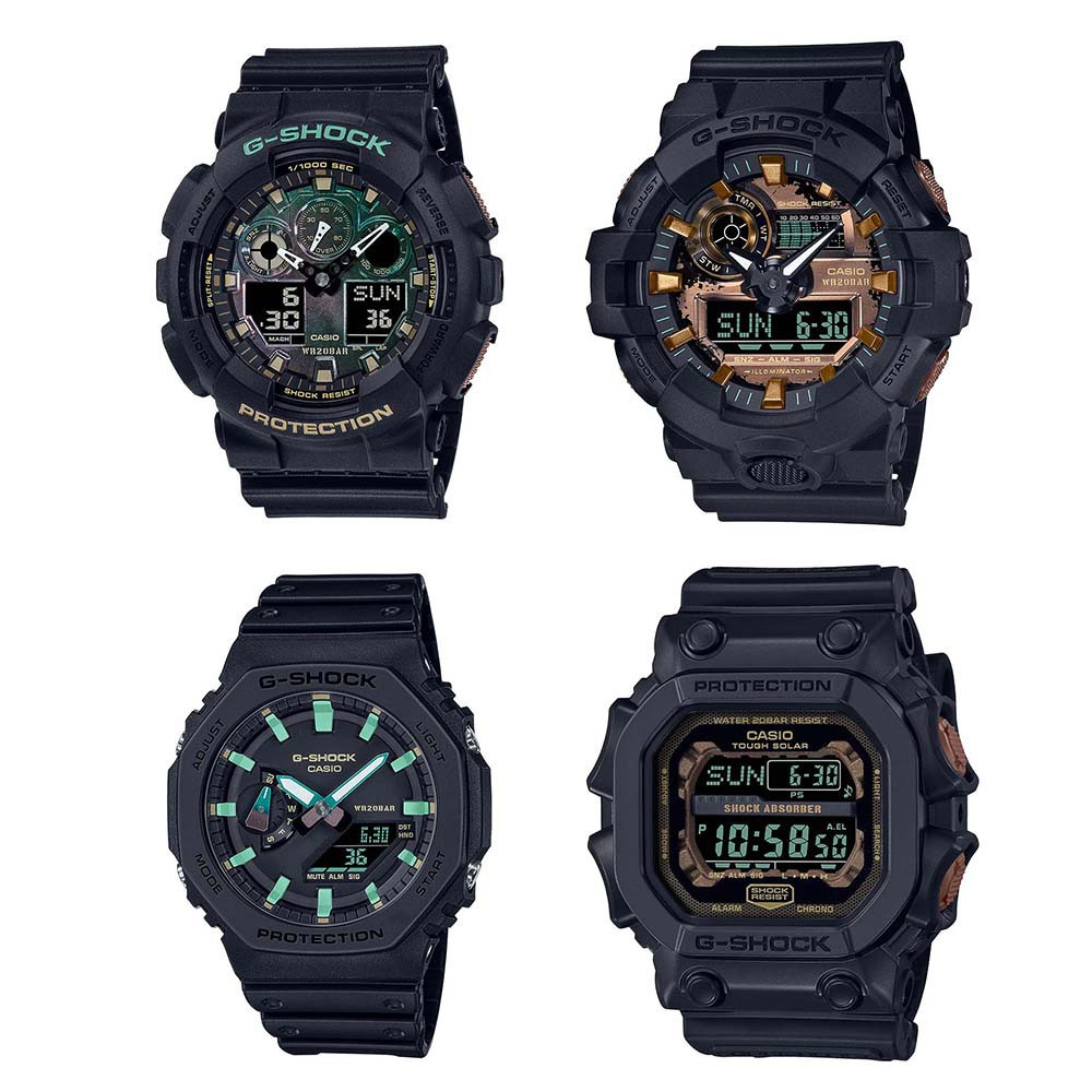 ♞,♘Casio G-Shock นาฬิกาข้อมือผู้ชาย สายเรซิ่น รุ่น GA-100RC,GA-700RC (GA-100RC-1A,GA-700RC-1A,GA-21