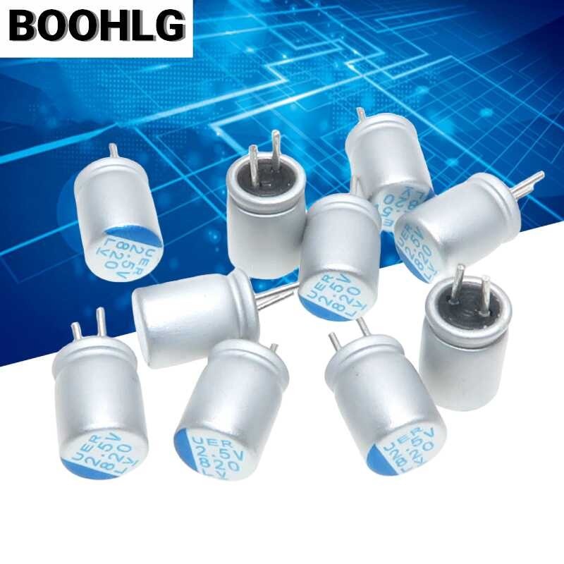 10Pcs 2.5V820uf Capacitor 6*8 2.5V 820Uf ตัวเก็บประจุแบบ Solid State ใหม่ Leite