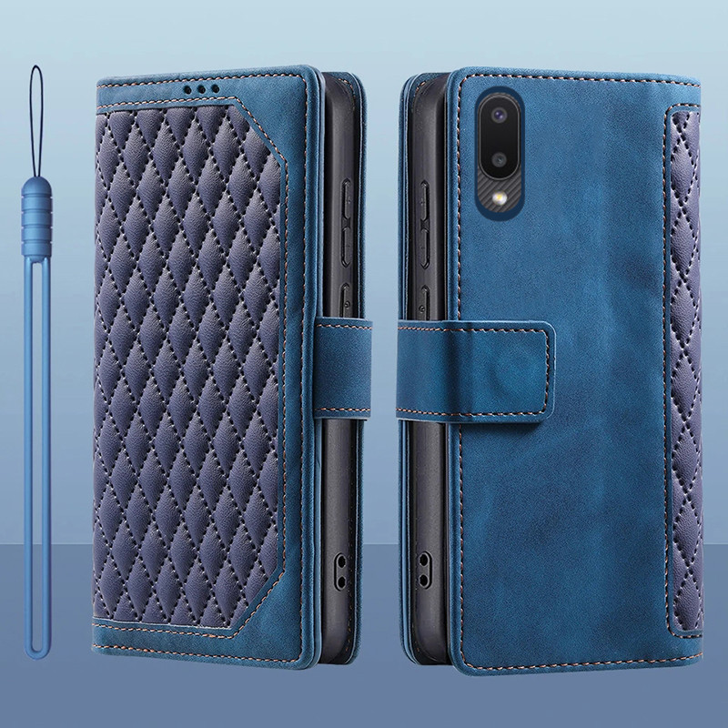 เคสโทรศัพท์มือถือหนัง ฝาพับ พร้อมช่องใส่บัตร ขาตั้งวาง สําหรับ Samsung Galaxy A02 M02 Galaxy A02 A 0