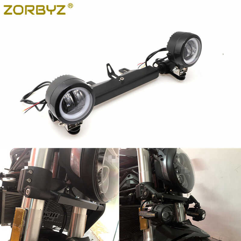 T15 ZORBYZ รถจักรยานยนต์สีดำ LED Angel Eye Halo แหวนผ่าน Spot Fog L ไฟรถยนต์