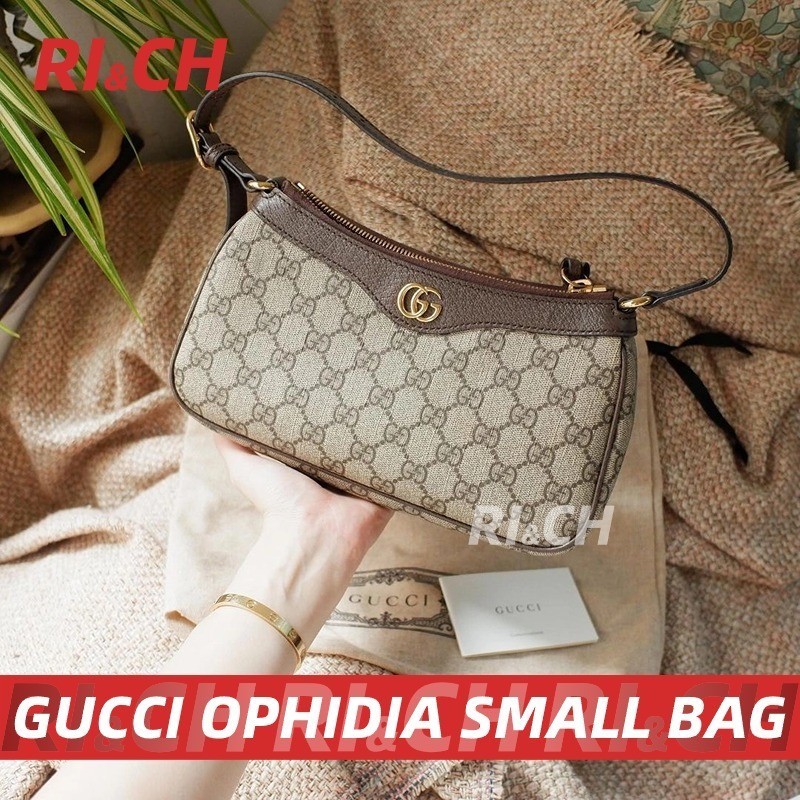 ♞,♘,♙#Rich ราคาถูกที่สุดใน Shopee แท้GUCCI Ophidia Small Handbag Hobo bag กระเป๋าสะพายเดี่ยว
