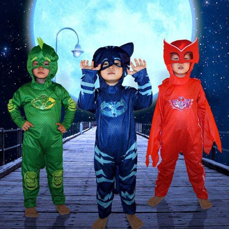 ใหม่# หน้ากาก Pj Masks Role Playing Catboy Owlette Gekko ชุดยูนิฟอร์มแฟช