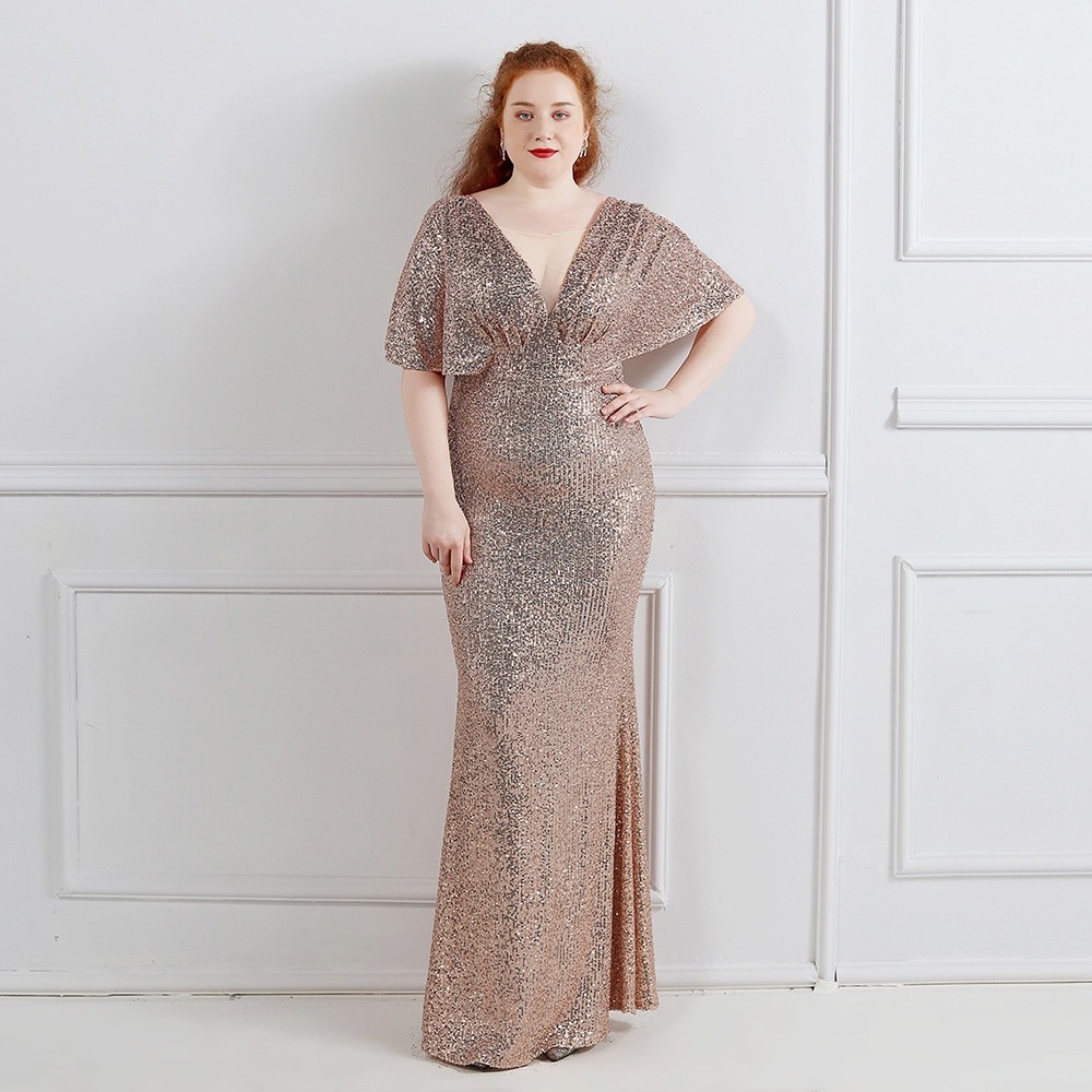 Plus Size S-4XL Evening Dress Party Gowns women's banquet Sequin fishtail prom party dress long gow