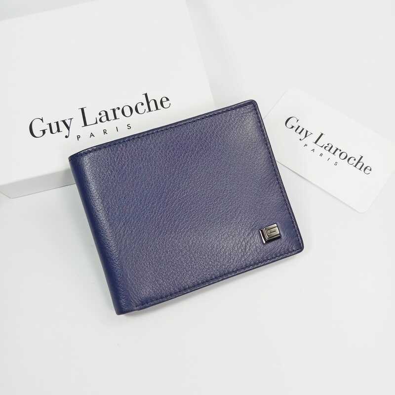 Laroche Guy กระเป๋าสตางค์ผู้ชายพับสั้น สีน้ำเงินกรมท่า ห