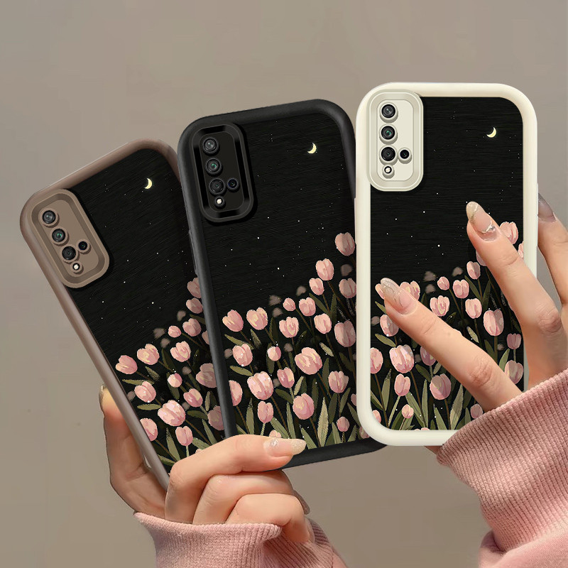 ปลอกสําหรับ Huawei Nova 5t 6se 7i/Huawei Y6P Y7A Y7 Y9 Prime Y7 Pro 2019 Y9 2019 แฟชั่นดอกไม้สดTulip Angel Eyesแนวโน้มซิลิโคนกันกระแทกปกอ่อน