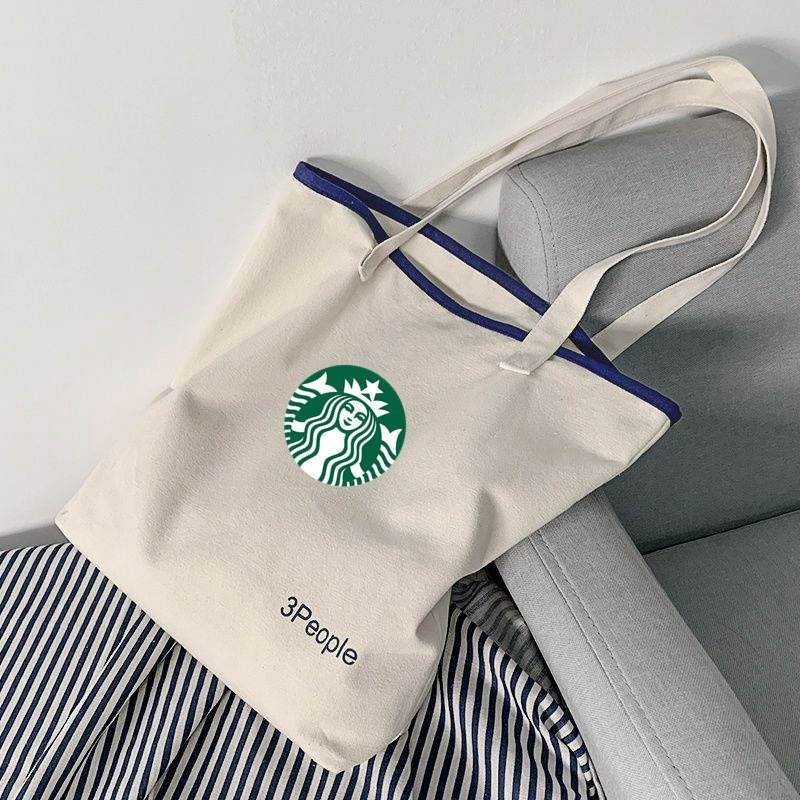 Starbucks STARBUCKS กระเป๋าผ้าแคนวาส คุณภาพสูง สไตล์เกาหลี เหมาะกับการเดินทาง และของขวัญ สําหรับต่างประเทศ