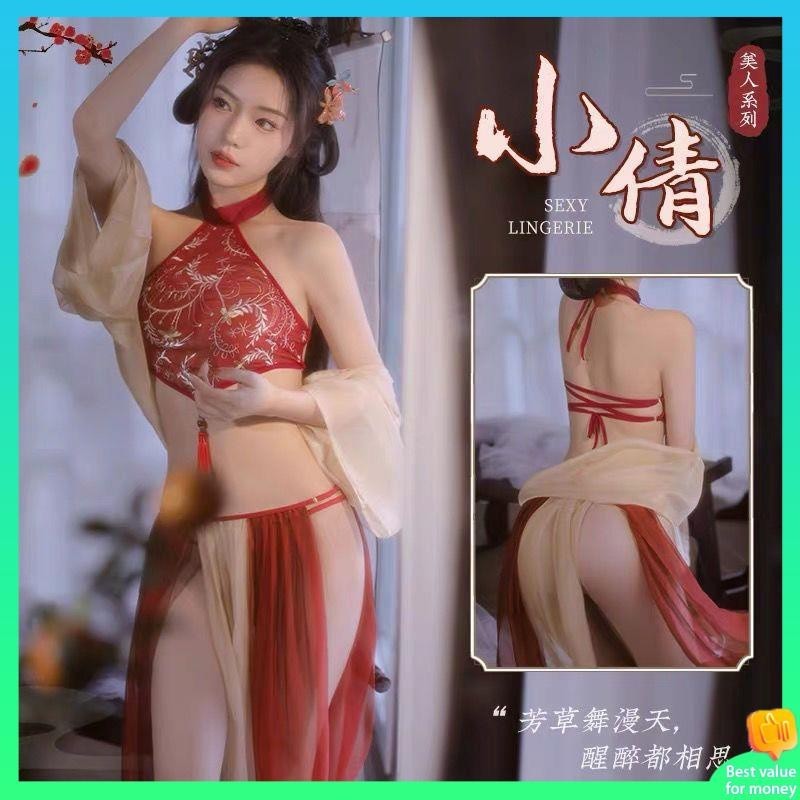 ชุดนอนสาวอวบ ชุดนอนคนอ้วน ชุดโบราณปักลายชุดจีนขนาดใหญ่ชุดยั่วยวนชุดนอนผู้หญิงเซ็กซี่ชุดรัดหน้าท้องช