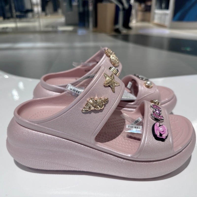 



 ♞,♘Crocs Crush Shimmer  รอบเท้าแตะผู้หญิง รองเท้าพื้นหนา #2086026