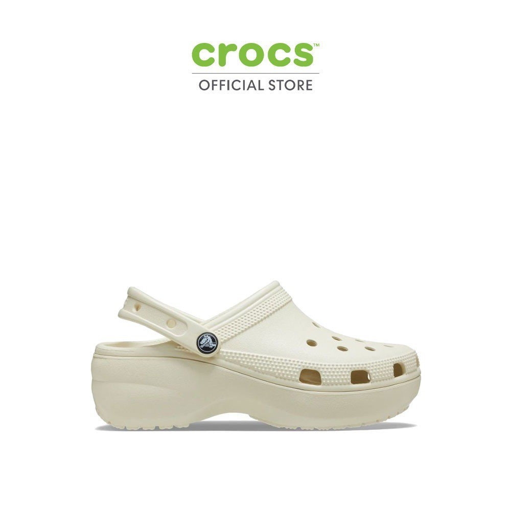 



 ♞,♘,♙[CROCS แท้100% ] cross แท้ Cross classic platform clog สีขาวส้นสูง4cm รองเท้ากันลื่น