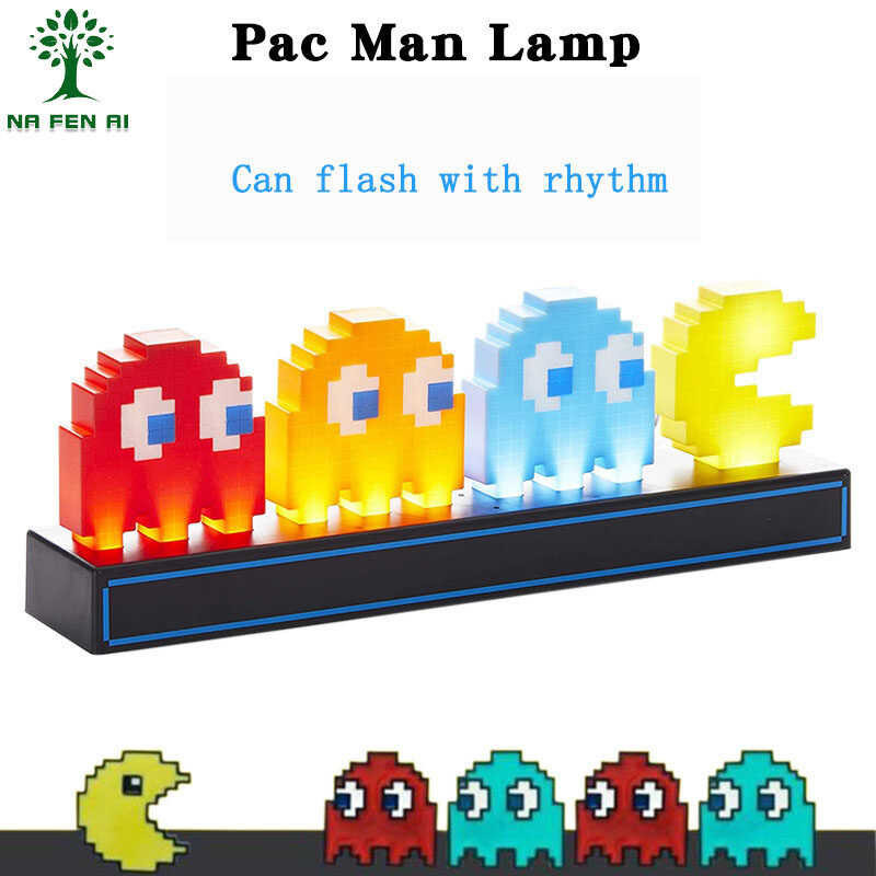 NFA Pac Man โคมไฟ Creative ตาราง Night Light ควบคุมเสียงเสียงเสียง