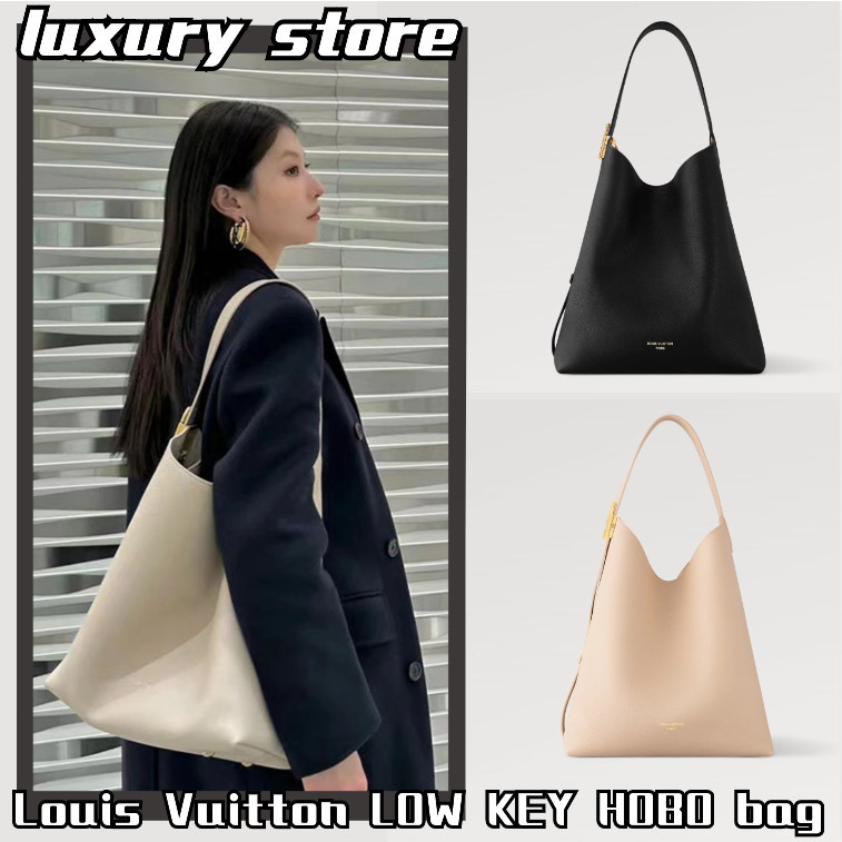 ♞หลุยส์วิตตอง LV Louis Vuitton LOW KEY HOBO กระเป๋าช้อปปิ้งขนาดกลาง/กระเป๋าสะพาย
