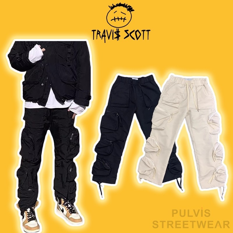 ️ คุณภาพสูง ] - Travis Scott Whoisjacov Pocket Cargo Pants, Shorts