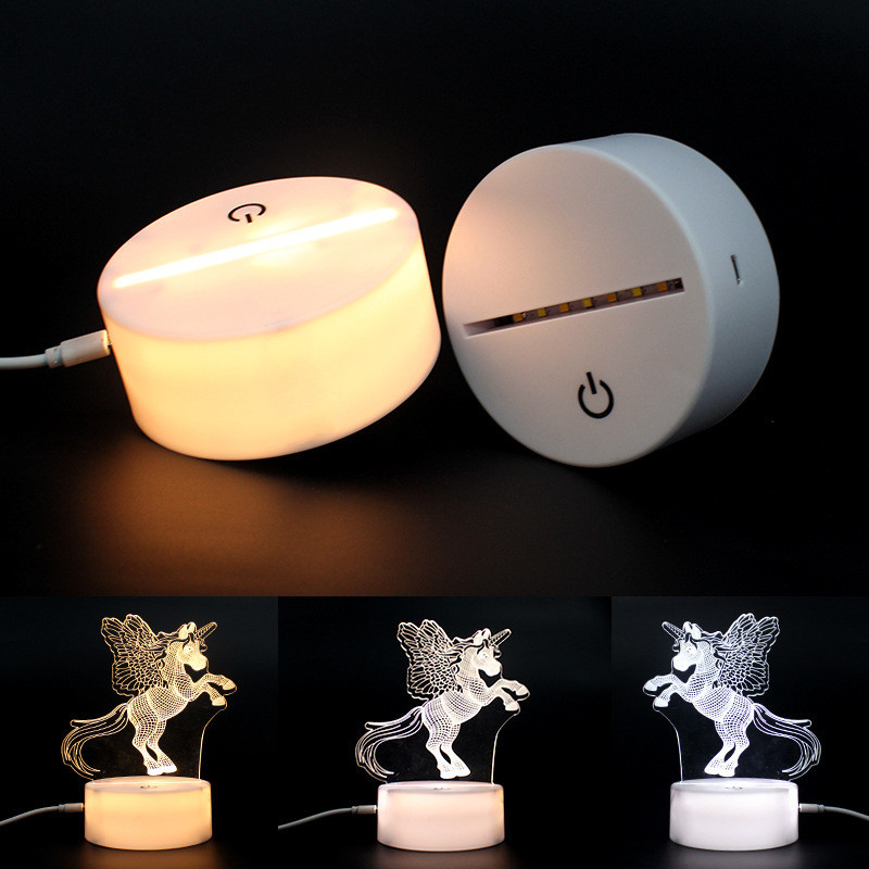 Creative 3D ฐานโคมไฟสามมิติผู้ถือโคมไฟพลาสติก LED ฐานแสงอะคริลิคเครื่องประดับสร้างสรรค์ Night Light