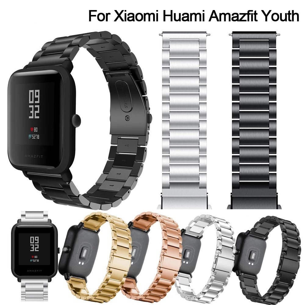 สายนาฬิกาข้อมือสแตนเลสสำหรับ Xiaomi Huami AMAZFIT bip/Amazfit GTS