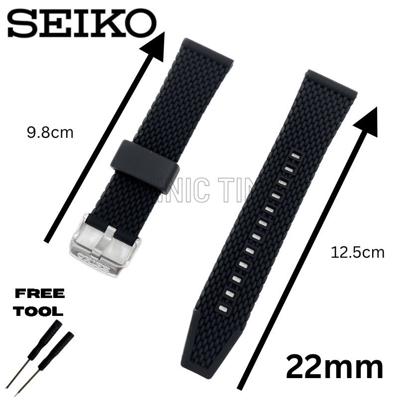 Seiko 5 สายซิลิโคนสีดํา 22mm SRPD71K2 & SRPD73K2 R045011J0