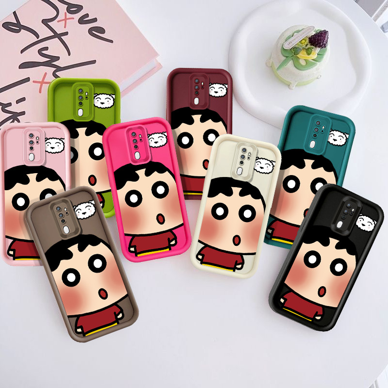 สําหรับ OPPO A5 2020 A9 A7 A8 A11K A12 A12S A15 A15S A31 2020 A35 คู่น่ารักหัวใหญ่ Crayon Shin-chan TPU โทรศัพท์ Soft Case