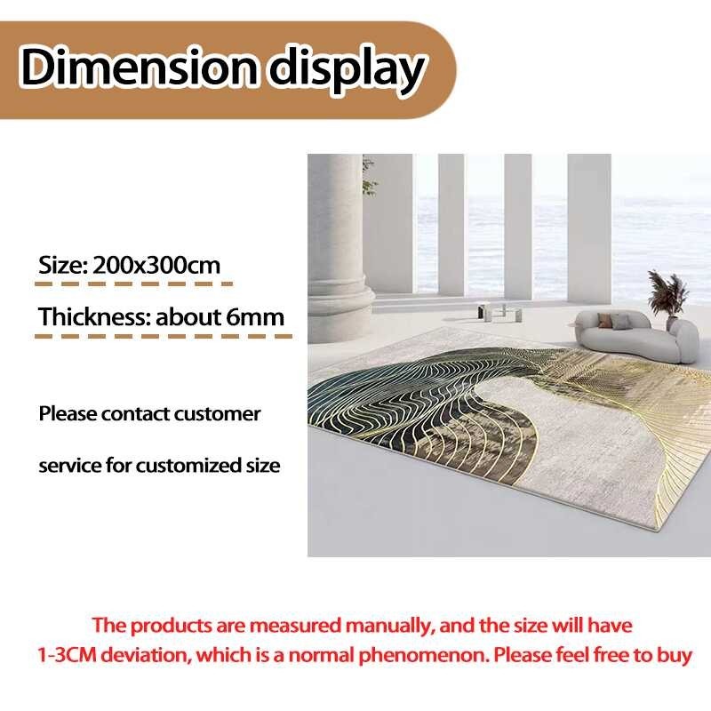 (200x300cm) Simple Time Anti-skid Light Tea Table Carpet Large Area Household Room Washable and Mad
