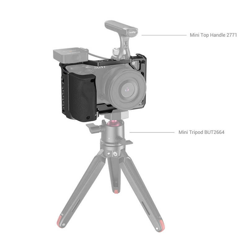 ➧ Smallrig Cage With Silicone Handle For Sony A6100/A6300/A6400 Camera 3164