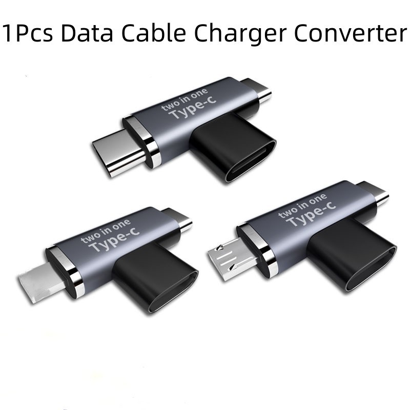 3a 5V 2 in 1 USB Type C Female to Type-C Micro 8 Pin Male Adapter Connector Dual USB 3.1 Type C Data