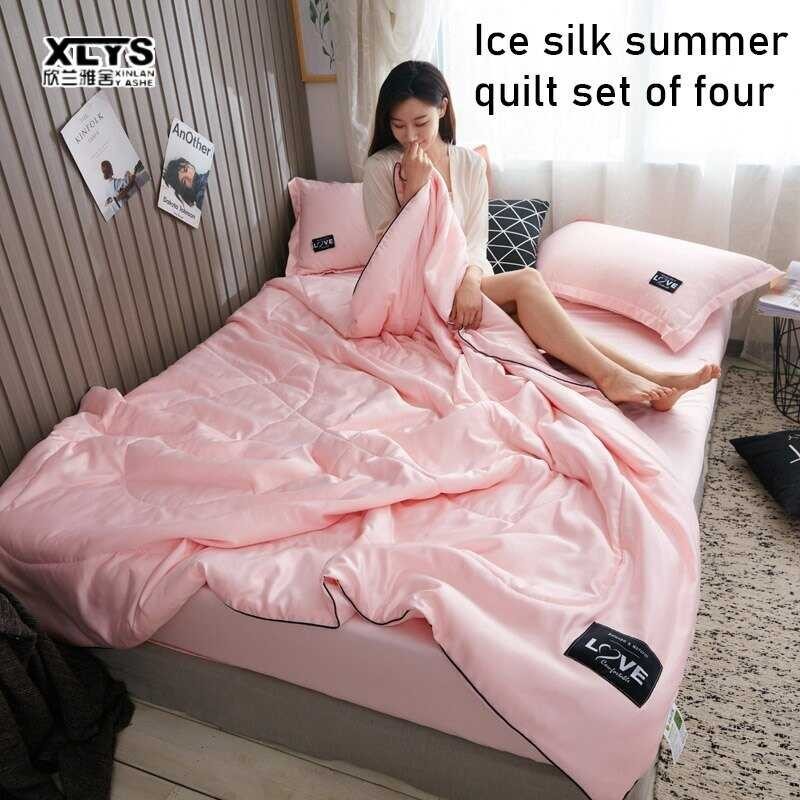 thin XINLANYASHE Blankets, blankets bedding bed sheet Mattress set 5/6 feet （2*pillowcase+1*blanke