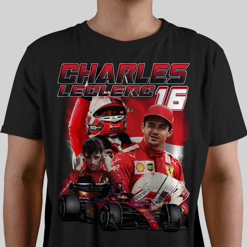 Charles Leclerc Ferrari Formula One Racing Vintage 90s Bootleg เสื้อยืด Unisex, Racing Grand Prix F1