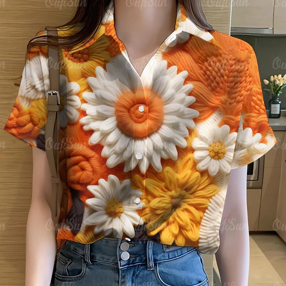 เสื้อฮาวายดอกไม้แขนสั้น สำหรับผู้หญิง thumbnail 4