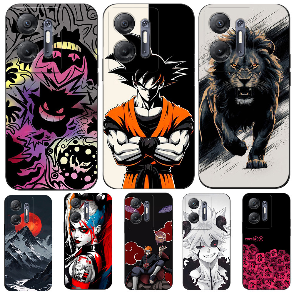 เคสสําหรับ infinix HOT 30 5G (X6832) Silicon Phone Back Cover เคส tpu สีดํา Funny Cool