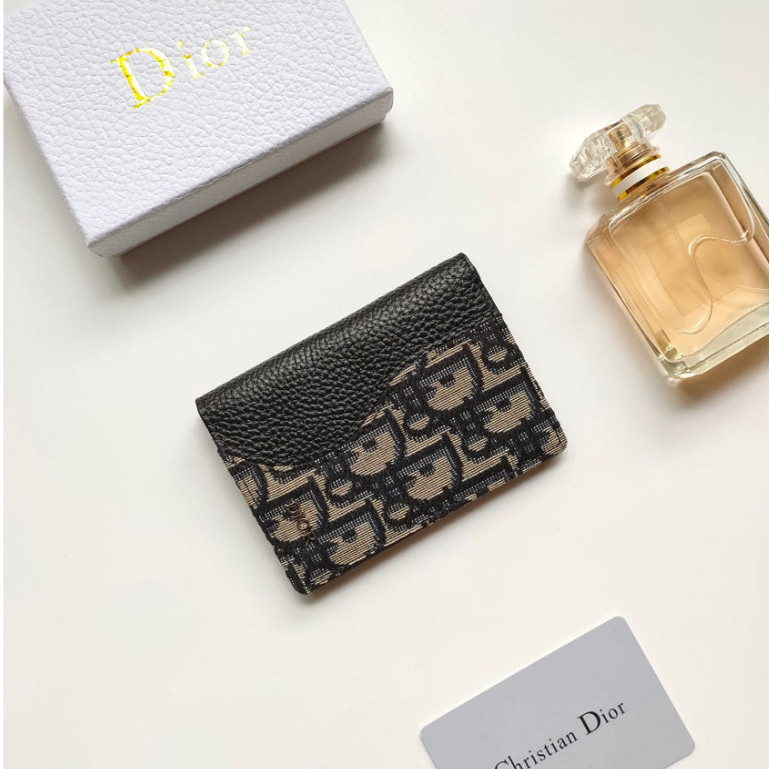 พร้อมส่ง Dior Double Fold card holder CH169 ของแท้ 100% กระเป๋าแฟชั่น แบบคลิปหนีบ