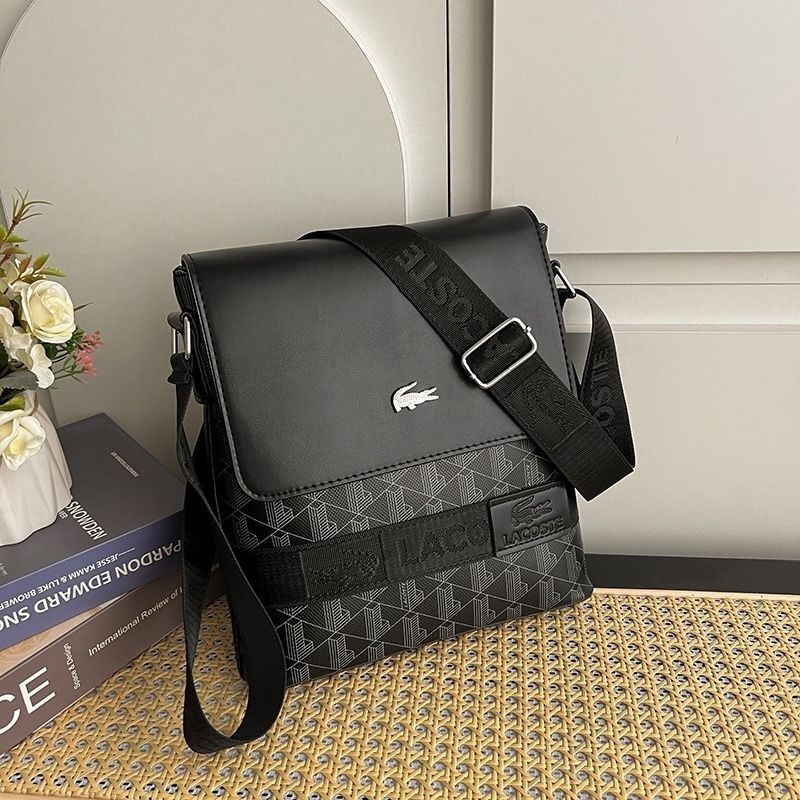 Lacoste Men 's Bag New Men 's Crossbody Bag Vertical Casual Shoulder Bag High-end Shoulder Bag Business Trip Business Brie