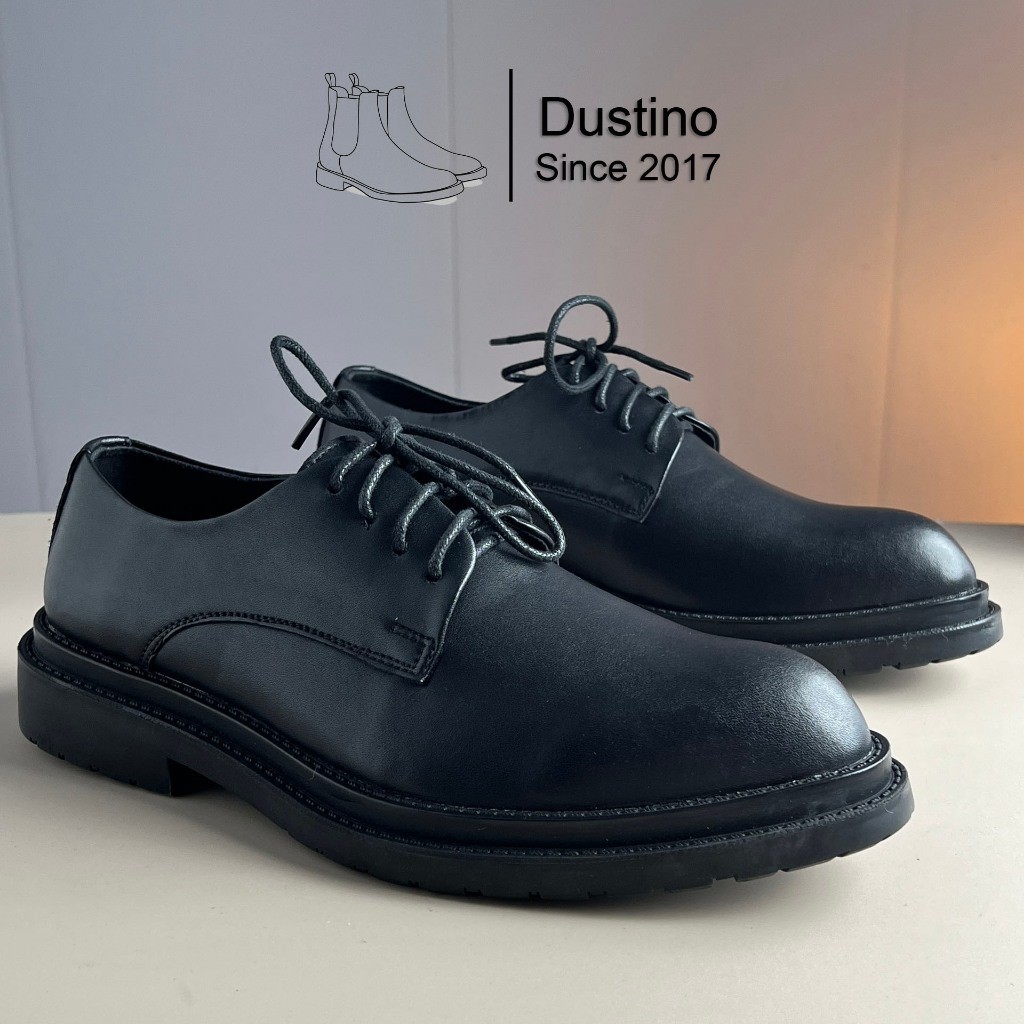 Chunky derby Cow Leather nappa High Sole Shoes, classic 4cm Pointed Toe derby Shoes