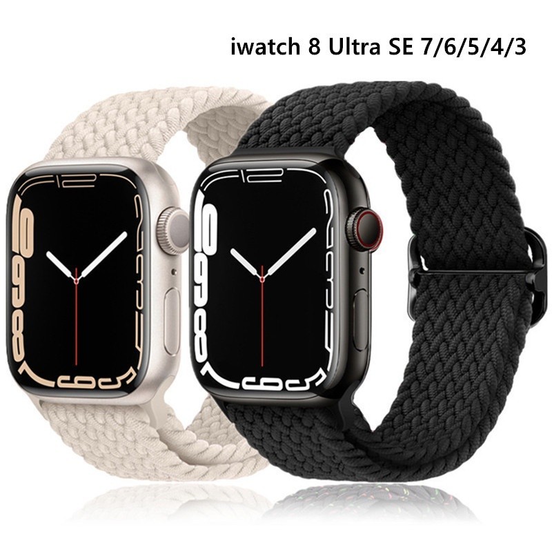สายนาฬิกาข้อมือไนล่อนถัก แบบยืดหยุ่น สําหรับ Apple Watch Series Ultra 8 7 SE 6 5 4 3 2 1 iWatch 38