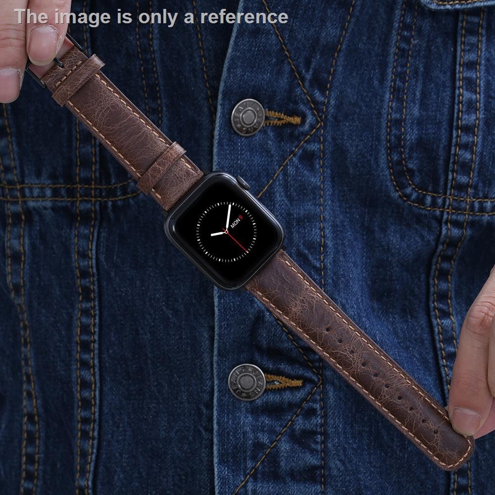 B12* สายนาฬิกาข้อมือหนังแท้ สําหรับ applewatch Series 6 2 3 4 5 se 7th generation