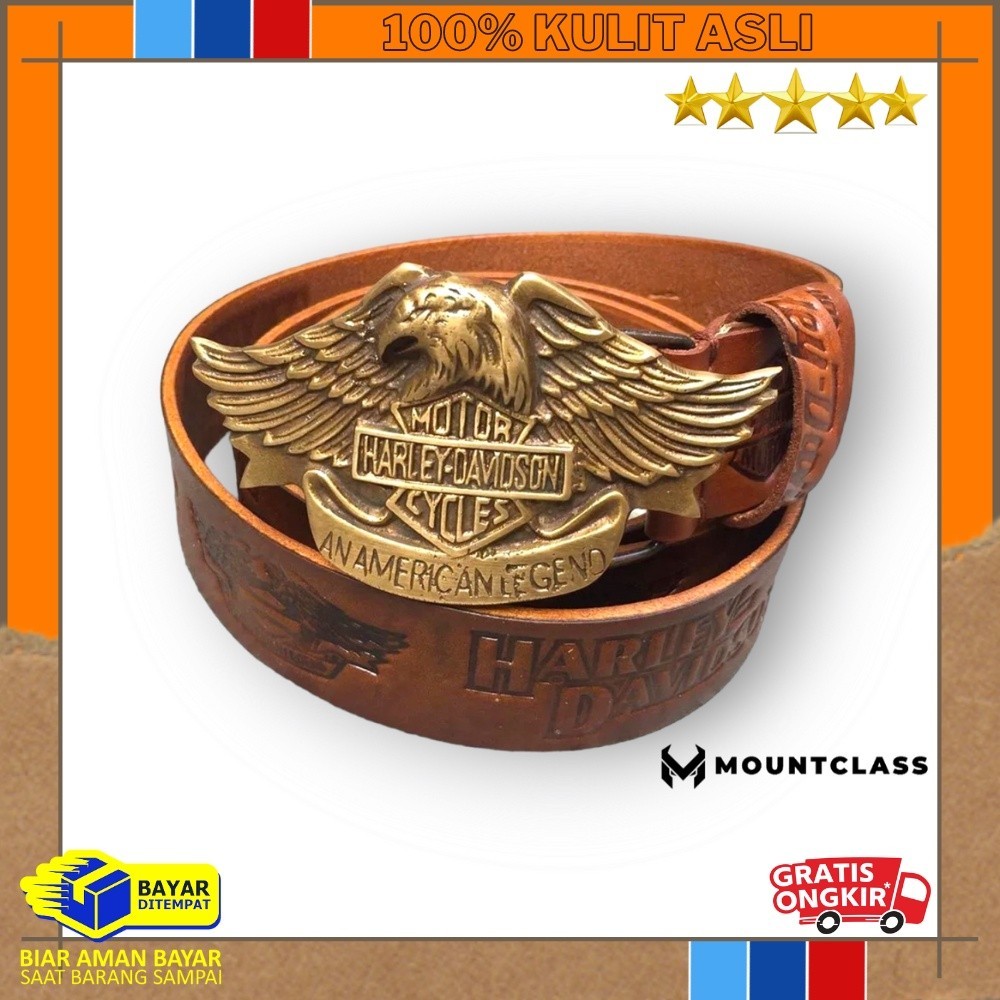 Harley DAVIDSON Eagle Belt เข็มขัดหนังแท้ ทนทาน HL01 รับประกัน 1 ปี