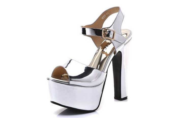 Peep แพลตฟอร์มนิ้วเท้รองเท้ส้นสูง ผู้หญิง Lady 'S Elegant PU Iue