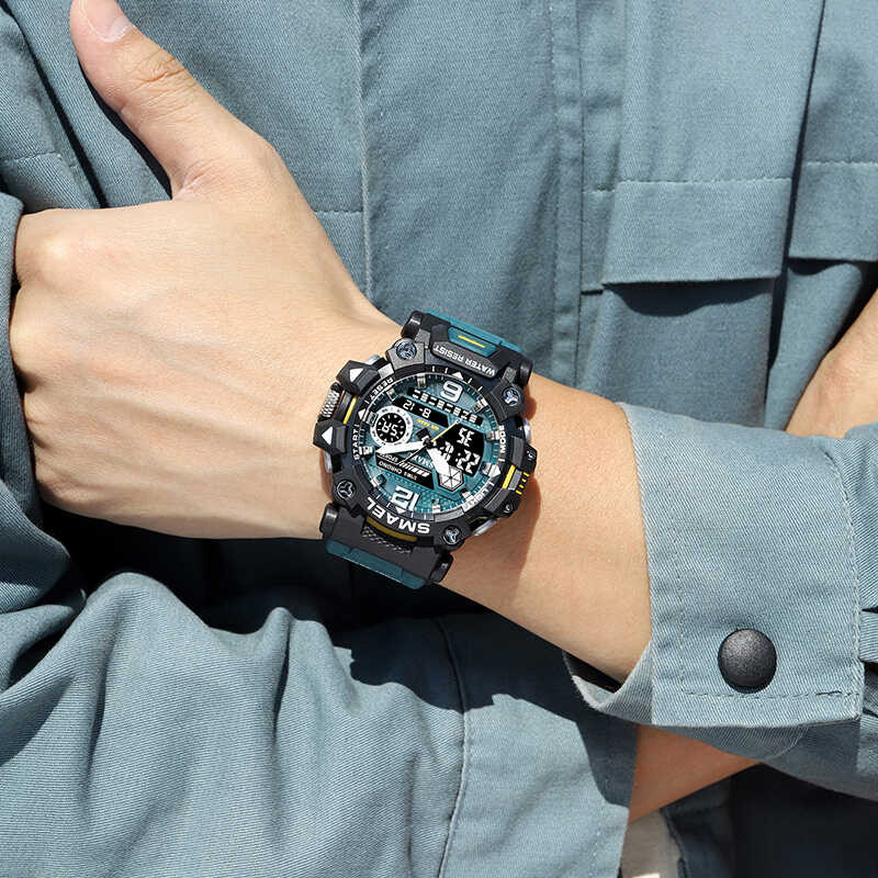 ❤️ SMAEL 8072กันน้ำผู้ชายนาฬิกา Janpenese ควอตซ์ Chronograph Heavy-Duty นาฬิกาผู้ชายนาฬิกาปลุกอ