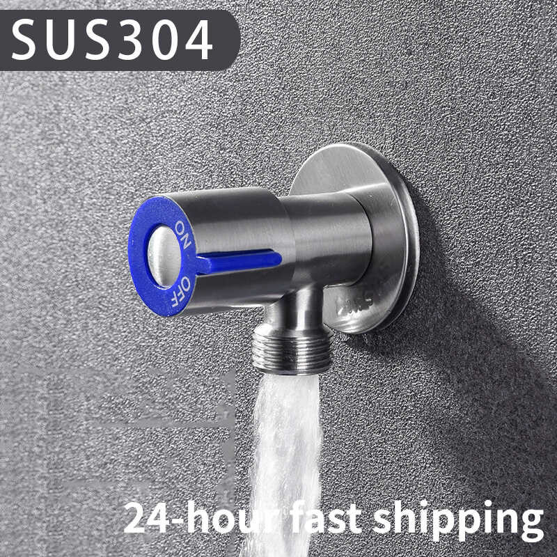 304 Stainless Steel Hot ＆ Cold Inlet Bathroom Faucet Stop Kitchen Sink Basin Triangle Vae Water Pressure Regulator