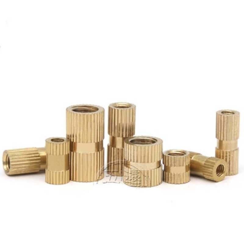 Brass 10-100Pcs Insert Nut M1.6 M2 M2.5 M3 M4 M5 M6 M8 M10 Knurled Round Injection Moulding Insert