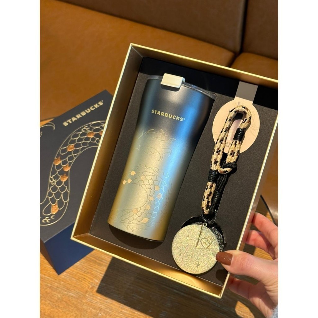 Starbucks จี้แก้วน้ําสเตนเลส ลายมังกร STTOKE 24 ปี 479 มล. สําหรับตั้งโต๊ะ ของขวัญ