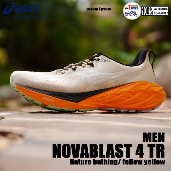 ♞[NEW] Asics รุ่น Novablast 4 TR 1011B850-250 สี Nature bathing/ fellow yellow, FF Blast+ ของเเท้ 1