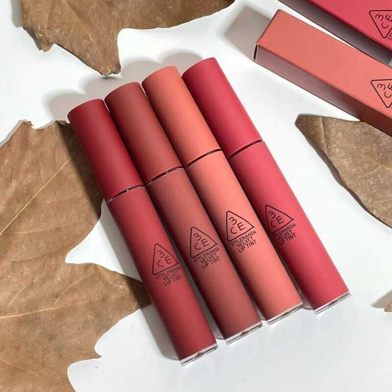 ลิปกลอสเคลือบ duskypink เกาหลี3ce สีชมพูกำมะหยี่ taupe ลิปสต
