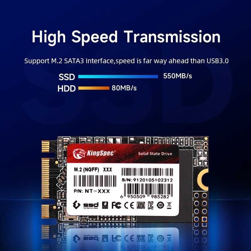 M.2 SSD Kingspec SATAIII 128GB 256Gb 512 Gb Disk HDD 2242 NGFF M2 SATA 1Tb 2Tb 120Gb 240Gb Hard Dri 