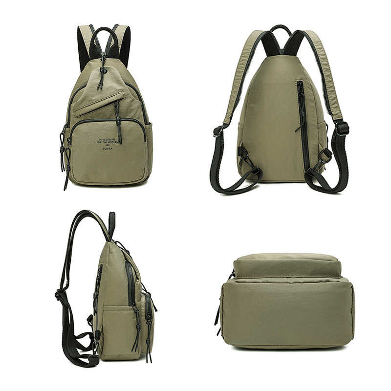 ❤ Gudika Women's Men's Single Multi-Layer Zipper Storage Large Capacity Crossbody Bag Nylon Water