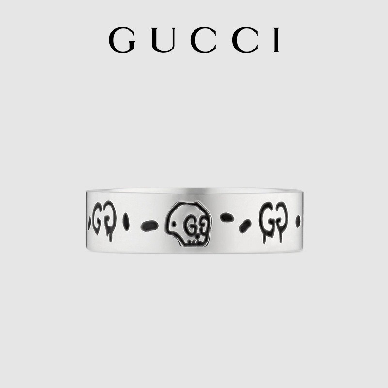 พร้อมส่ง แหวนเงินคู่รัก Gucci Gucci Ghost พร้อมกล่อง
