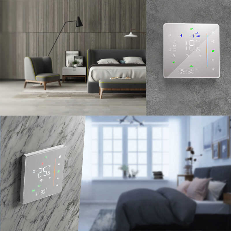 LY สมาร์ท Qiumi Wifi สีเทอร์โมสตัทเครื่องปรับอากาศทำงานร่