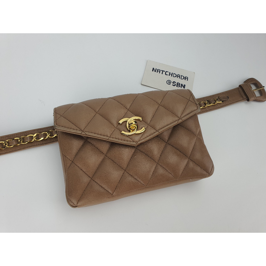 CHANEL BELT BAG CARAMEL LAMBSKIN GHW