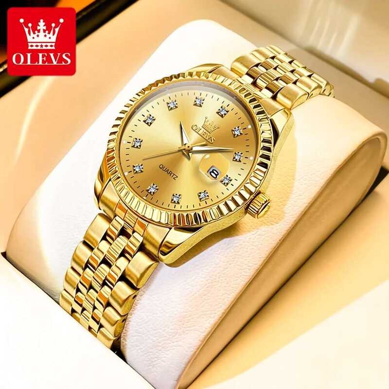 ▥ OLEVS ขายร้อนผู้หญิงนาฬิกา Dia Elegant ผู้หญิงนาฬิกาข้อมือสแตนเลสกันน้ําสุภาพสตรีนาฬิกาเครื่อ